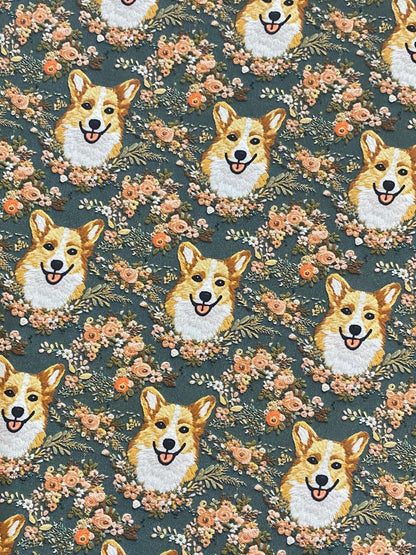 Tricoline 100% Algodón - 3D044 Personaje Perro Corgi (50 x 150)