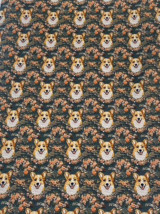 Tricoline 100% Algodón - 3D044 Personaje Perro Corgi (50 x 150)
