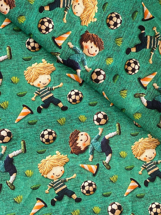 Tricoline 100% Algodón - DG069 Infantil Futbol (50 x 150)