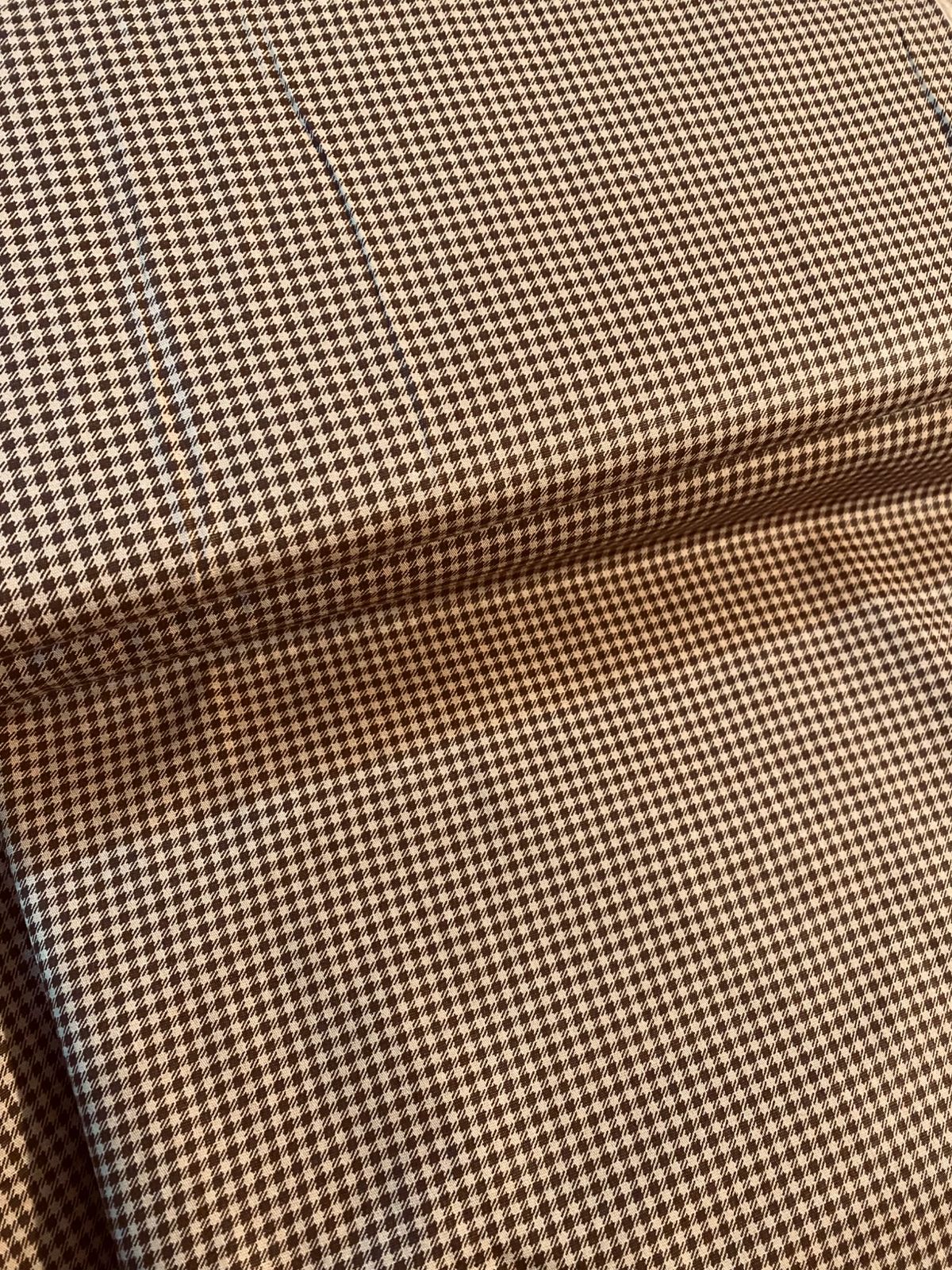 Tricoline 100% Algodón - TT020 Tinto Cuadrille cafe (50 x 150)