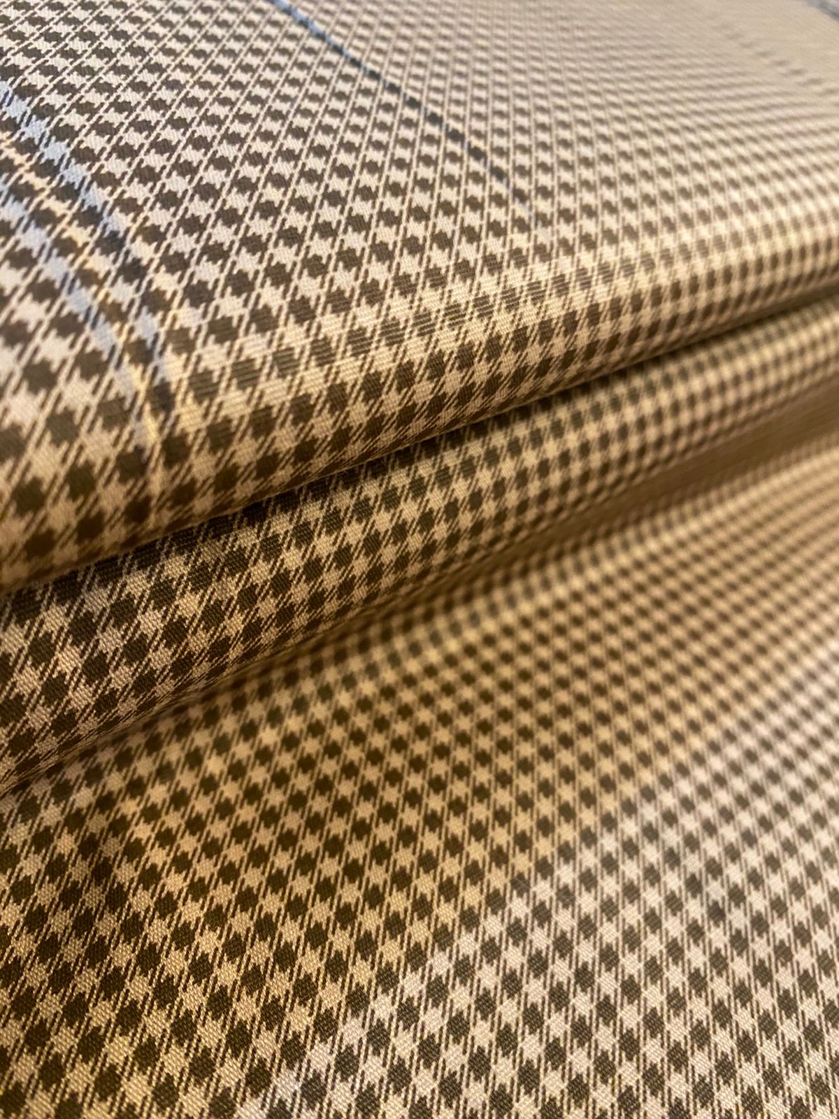 Tricoline 100% Algodón - TT020 Tinto Cuadrille cafe (50 x 150)