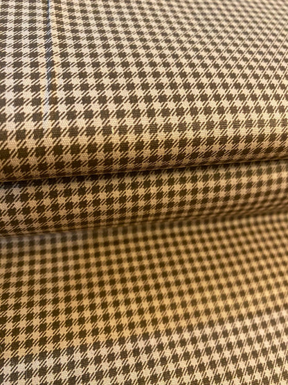 Tricoline 100% Algodón - TT020 Tinto Cuadrille cafe (50 x 150)