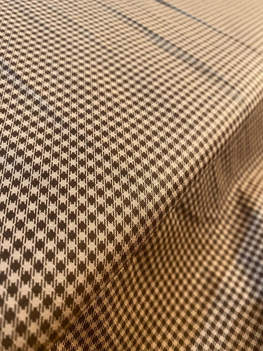 Tricoline 100% Algodón - TT020 Tinto Cuadrille cafe (50 x 150)