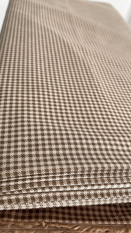 Tricoline 100% Algodón - TT024 Tinto Cuadrille Beige Oscuro (50 x 150)