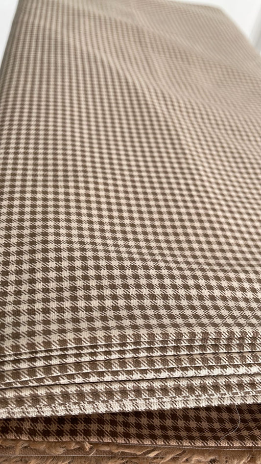 Tricoline 100% Algodón - TT024 Tinto Cuadrille Beige Oscuro (50 x 150)