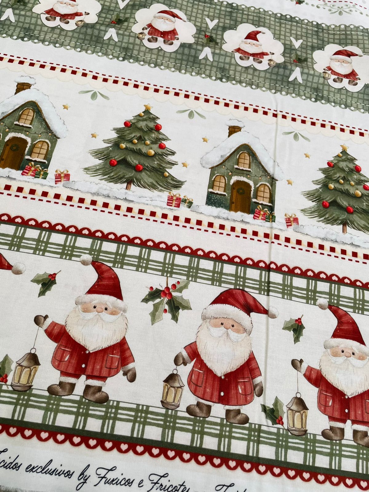 Tricoline 100% Algodón - CN027 Cenefas Navidad Fuxicos (50 x 150)