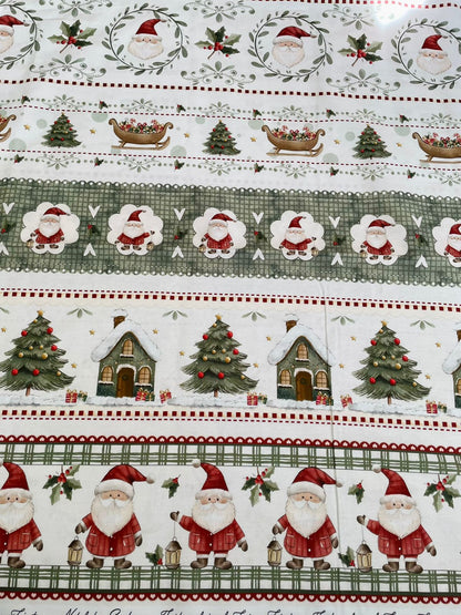 Tricoline 100% Algodón - CN027 Cenefas Navidad Fuxicos (50 x 150)