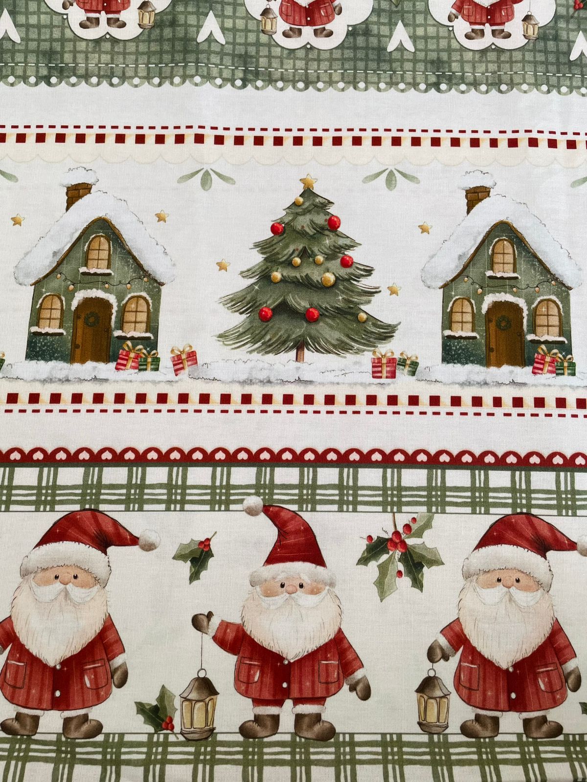 Tricoline 100% Algodón - CN027 Cenefas Navidad Fuxicos (50 x 150)