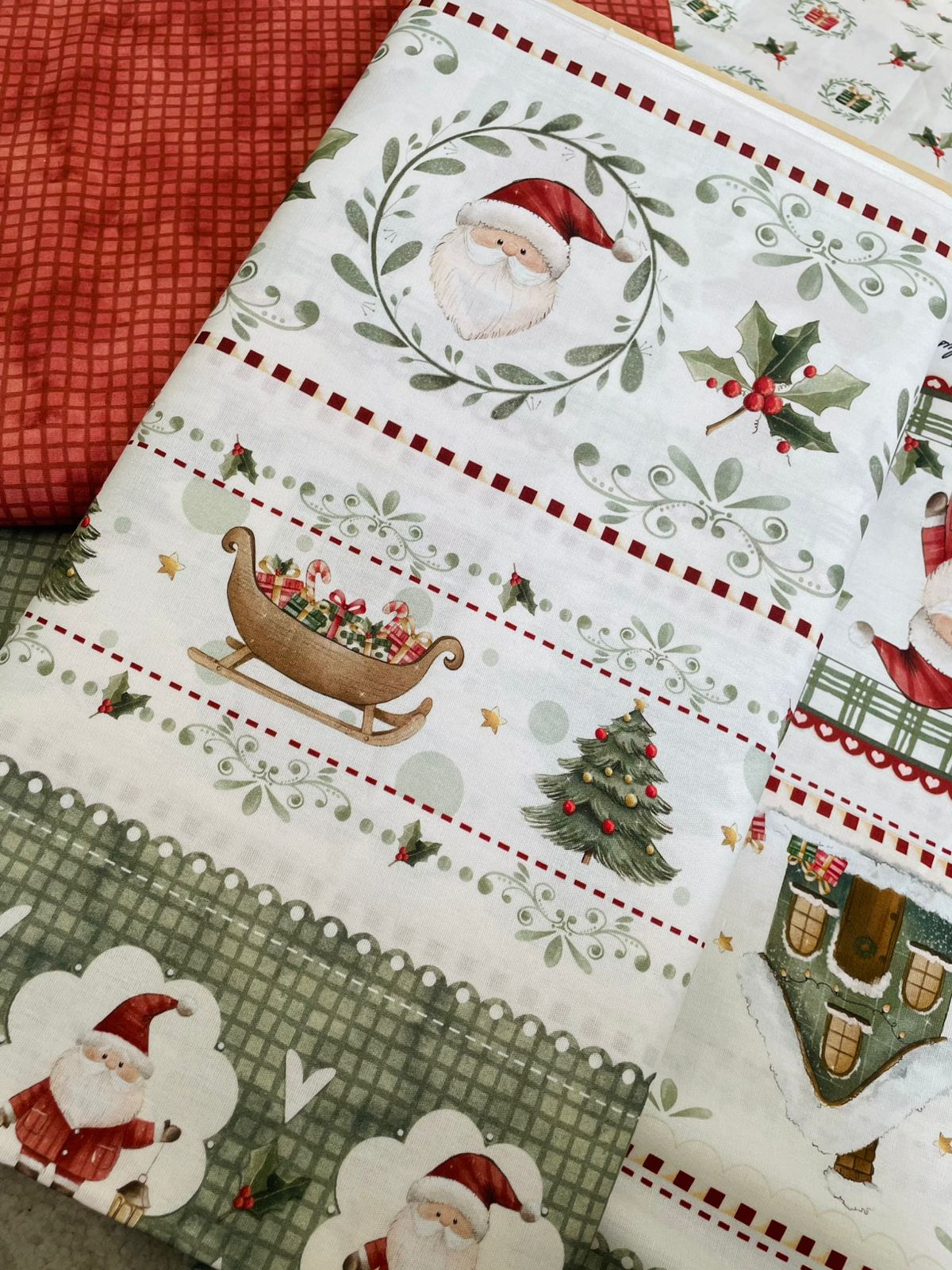 Tricoline 100% Algodón - CN027 Cenefas Navidad Fuxicos (50 x 150)