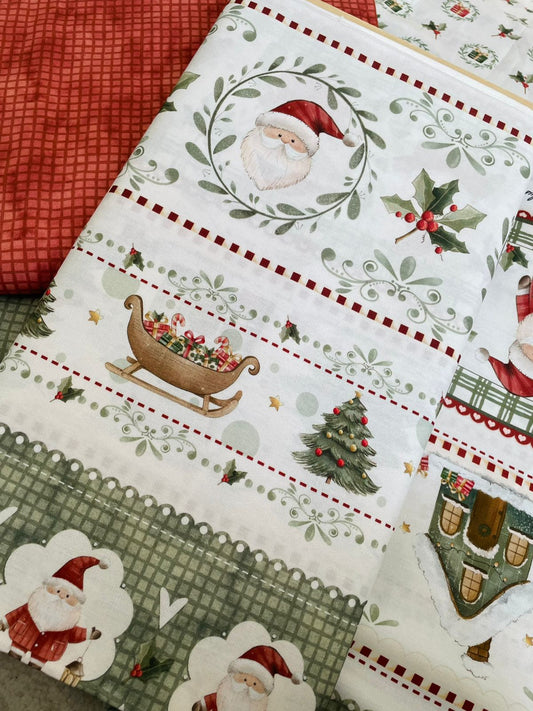 Tricoline 100% Algodón - CN027 Cenefas Navidad Fuxicos (50 x 150)