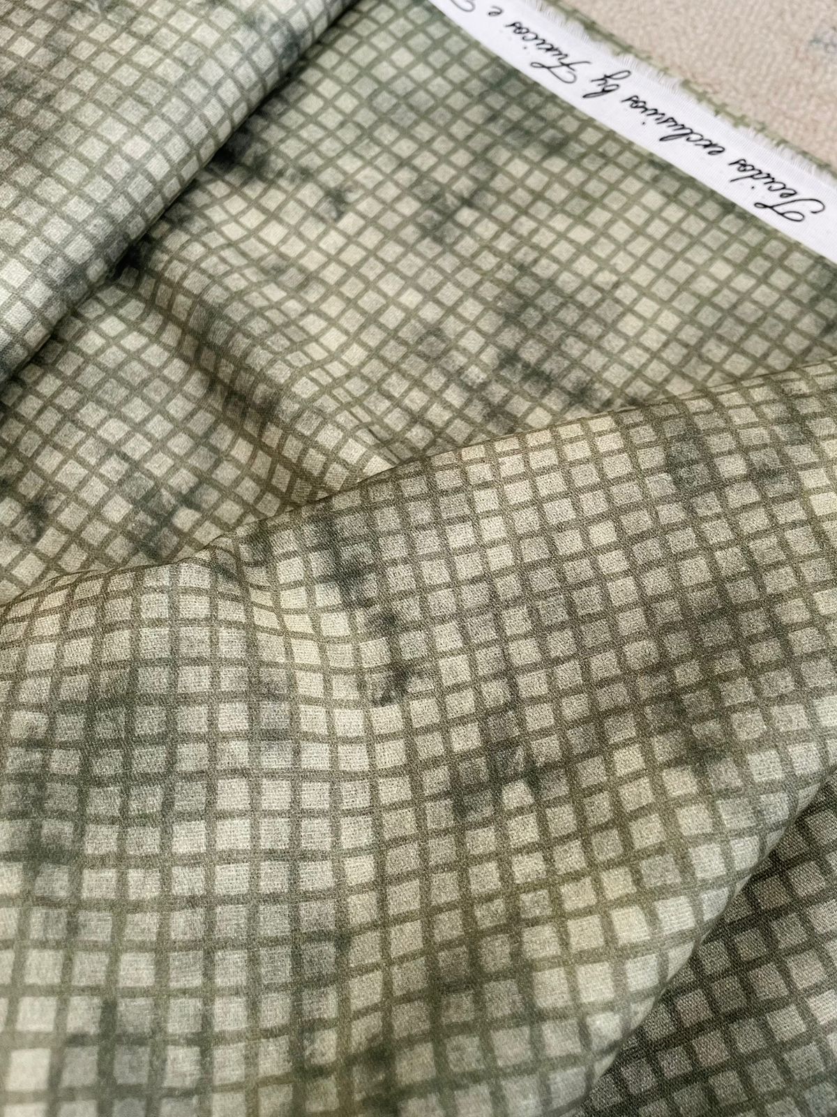 Tricoline 100% Algodón - NV021 Navidad Cuadrille Verde Fuxicos (50 x 150)