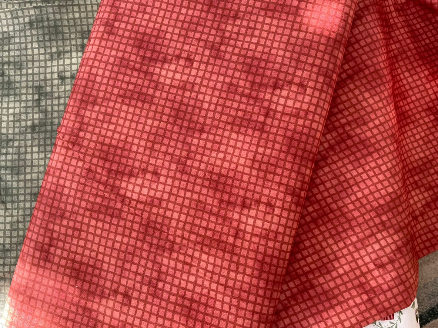 Tricoline 100% Algodón - NV020 Navidad Cuadrille Rojo Fuxicos (50 x 150)