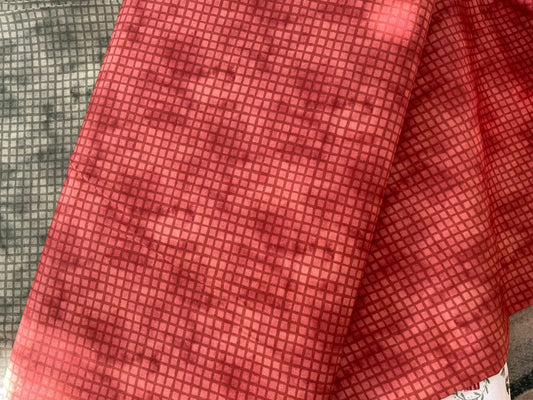 Tricoline 100% Algodón - NV020 Navidad Cuadrille Rojo Fuxicos (50 x 150)