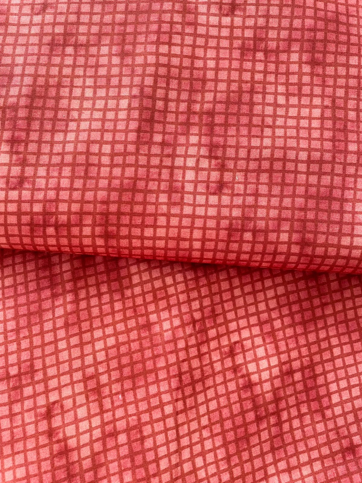 Tricoline 100% Algodón - NV020 Navidad Cuadrille Rojo Fuxicos (50 x 150)