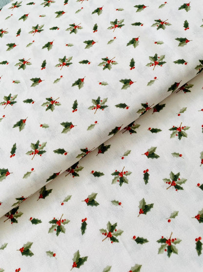 Tricoline 100% Algodón - NV022 Navidad Hojitas Fuxicos (50 x 150)