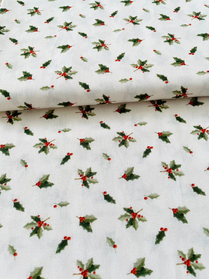 Tricoline 100% Algodón - NV022 Navidad Hojitas Fuxicos (50 x 150)