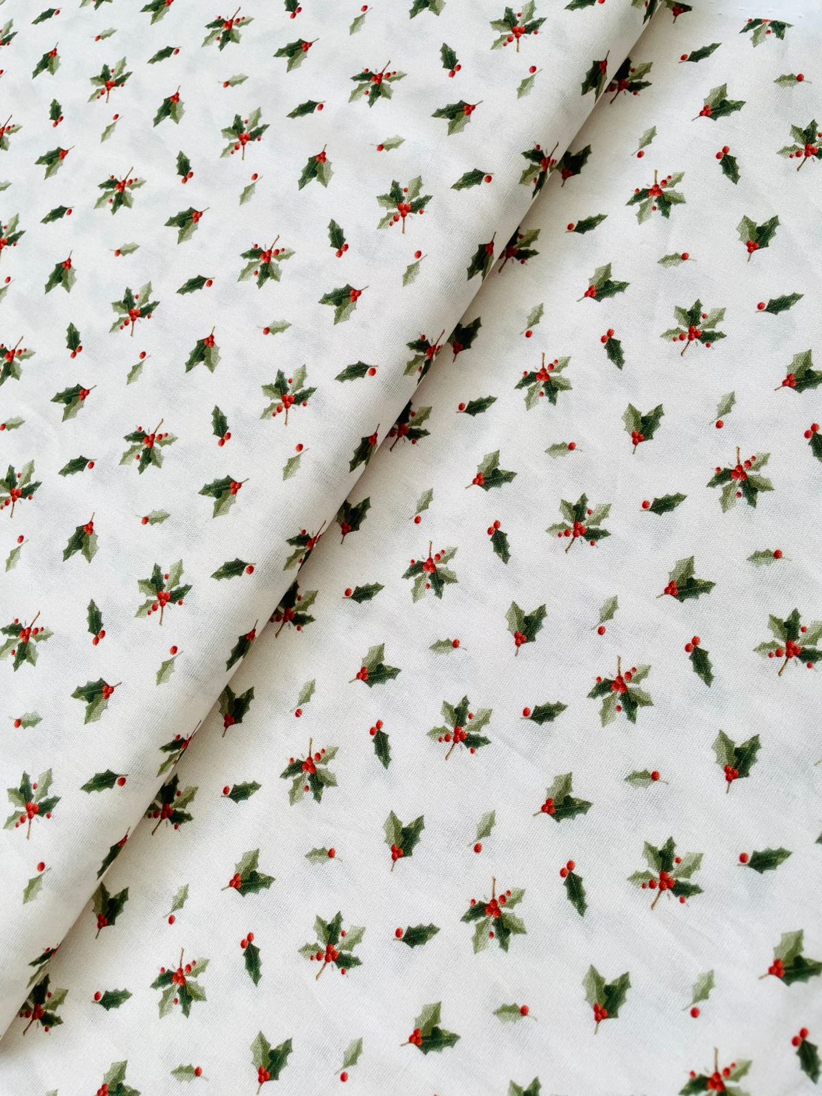 Tricoline 100% Algodón - NV022 Navidad Hojitas Fuxicos (50 x 150)