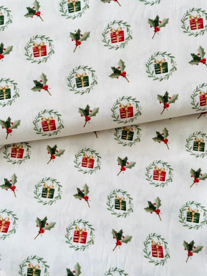 Tricoline 100% Algodón - NV023 Navidad Regalos Fuxicos (50 x 150)