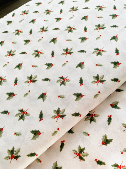 Tricoline 100% Algodón - NV022 Navidad Hojitas Fuxicos (50 x 150)