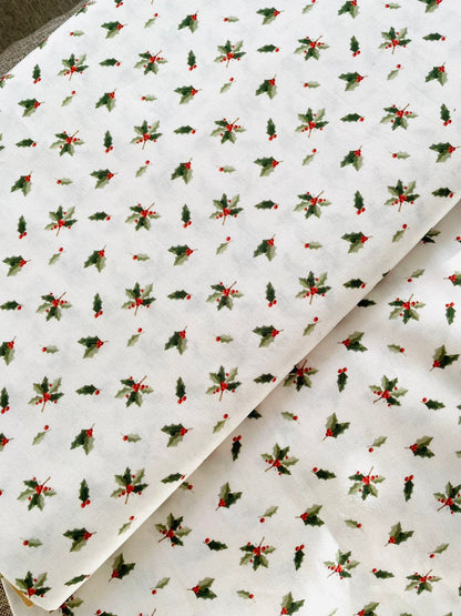 Tricoline 100% Algodón - NV022 Navidad Hojitas Fuxicos (50 x 150)