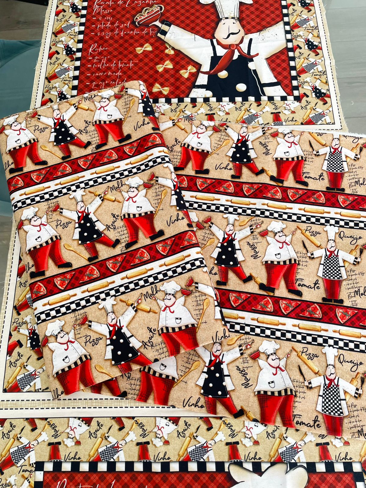 Tricoline 100% Algodón - CN028 Cenefas Chef Fuxicos (50 x 150)