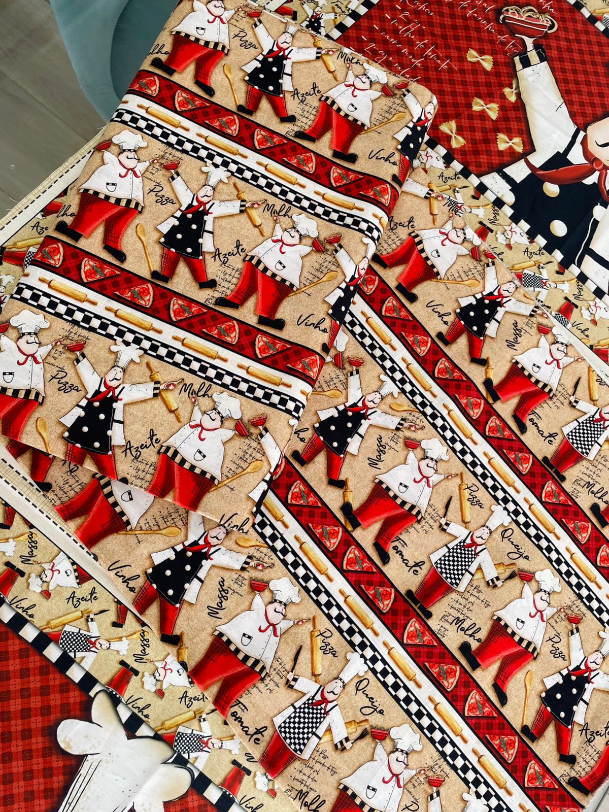 Tricoline 100% Algodón - CN028 Cenefas Chef Fuxicos (50 x 150)