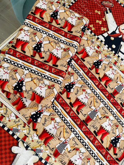 Tricoline 100% Algodón - CN028 Cenefas Chef Fuxicos (50 x 150)