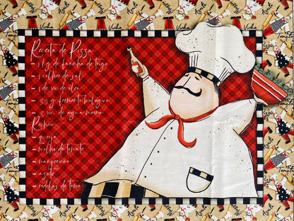 Tricoline 100% Algodón  - PT039 Patrón Individual Chef (50 x 150)