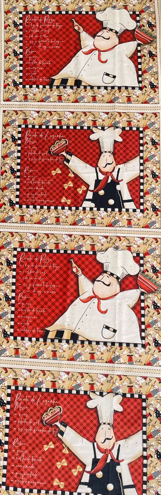 Tricoline 100% Algodón  - PT039 Patrón Individual Chef (50 x 150)