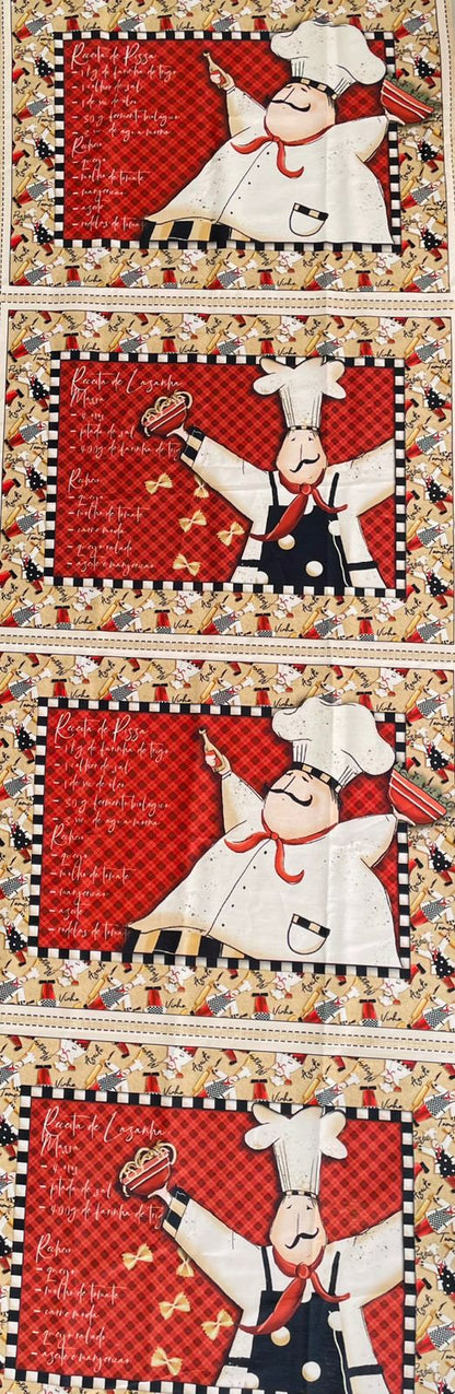 Tricoline 100% Algodón  - PT039 Patrón Individual Chef (50 x 150)