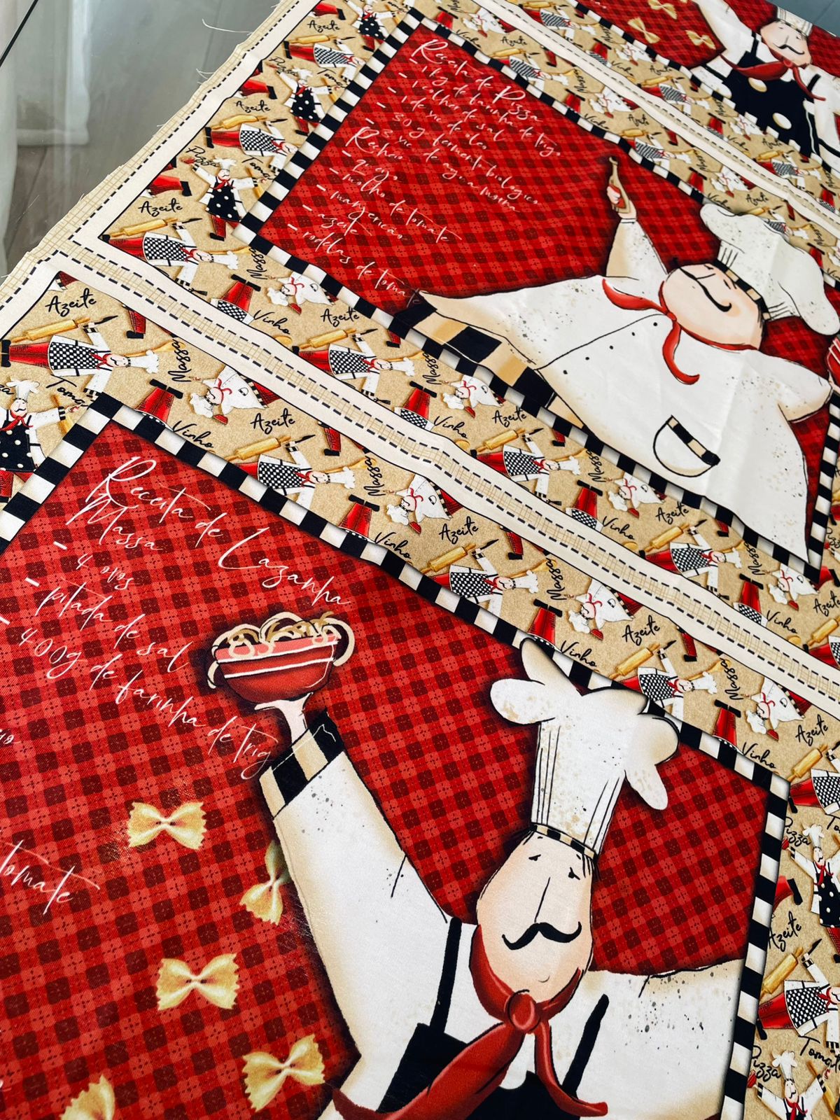 Tricoline 100% Algodón  - PT039 Patrón Individual Chef (50 x 150)