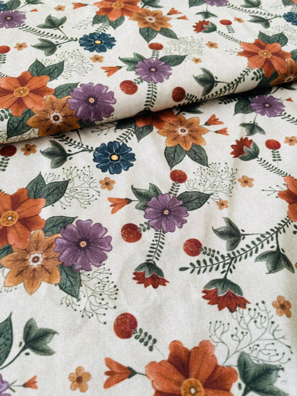 Tricoline 100% Algodón - EX049 Exclusiva Floral Macetero (50 x 150)