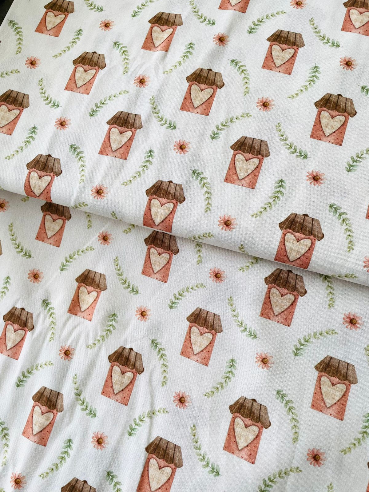 Tricoline 100% Algodón - EX050 Exclusiva Casitas Delicadeza (50 x 150)