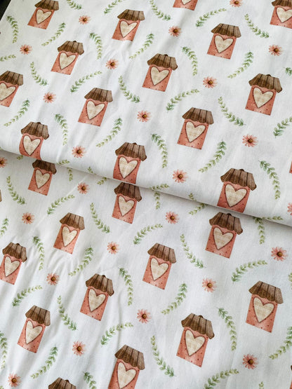 Tricoline 100% Algodón - EX050 Exclusiva Casitas Delicadeza (50 x 150)