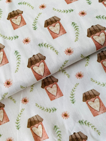 Tricoline 100% Algodón - EX050 Exclusiva Casitas Delicadeza (50 x 150)