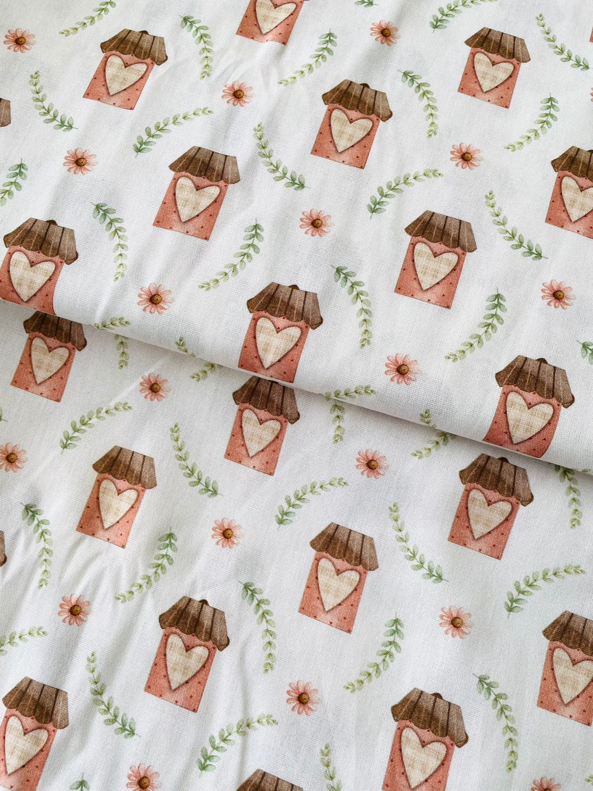 Tricoline 100% Algodón - EX050 Exclusiva Casitas Delicadeza (50 x 150)