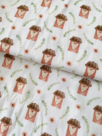 Tricoline 100% Algodón - EX050 Exclusiva Casitas Delicadeza (50 x 150)