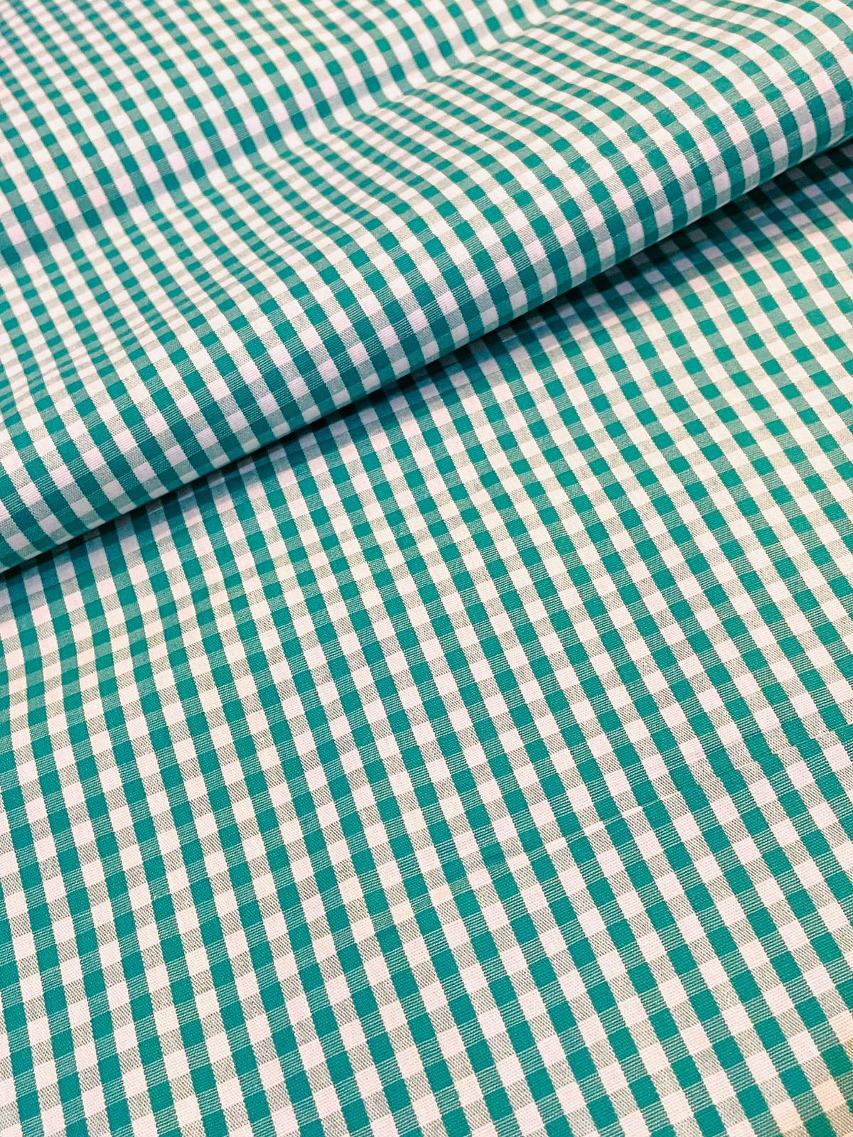 Tricoline 100% Algodón - TT022 Tinto Cuadrille VERDE (50 x 150)