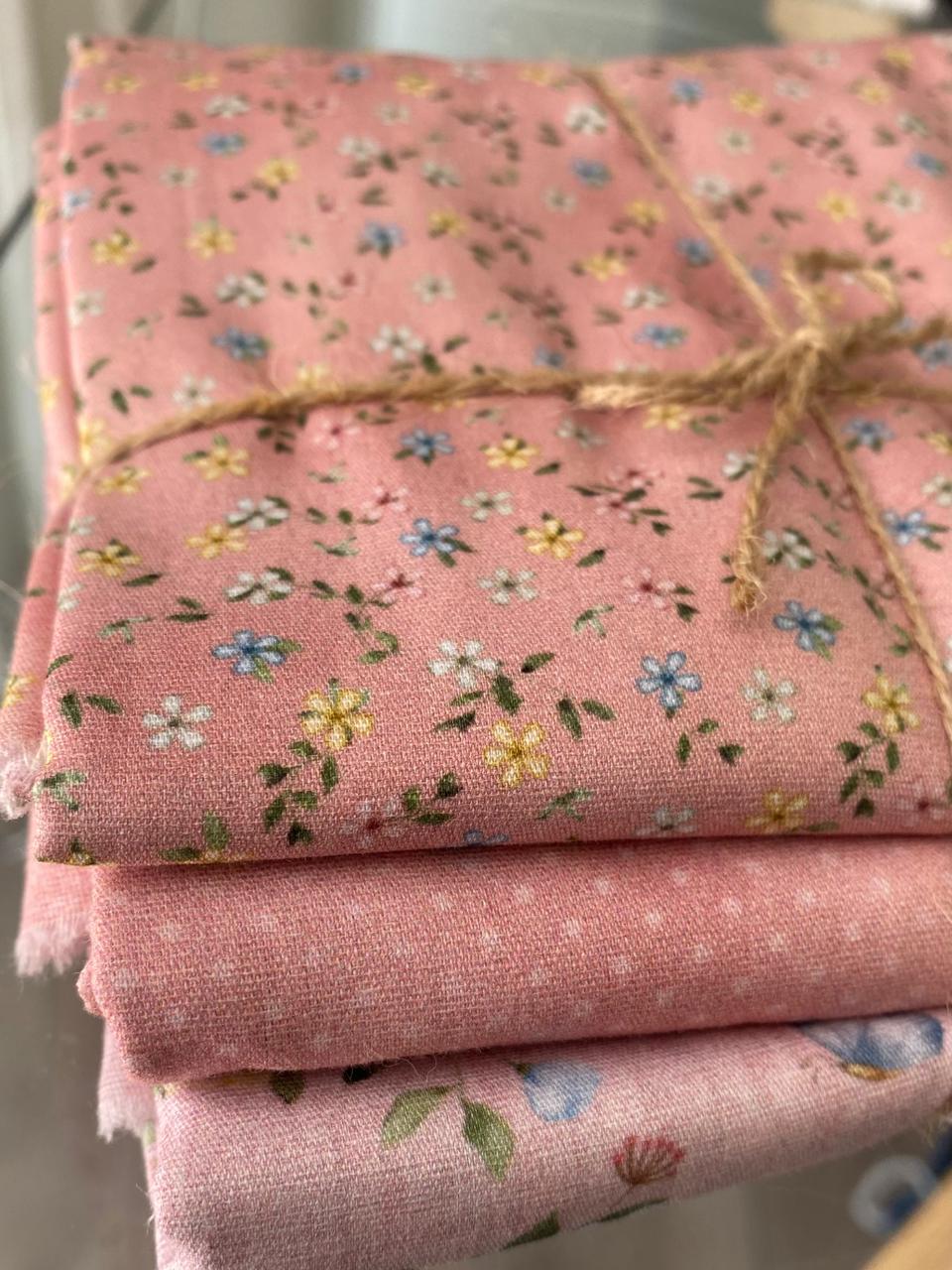 Tricoline 100% Algodón  - CP037 PACK  - Compose Rosa (3 telas de 50 x 150 cada)