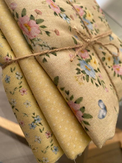 Tricoline 100% Algodón  - CP038 PACK - Compose amarillo (3 telas de 50 x 150 cada)