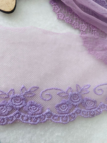 Kit 7 Encajes Variados CP005 - Color Lila (14 Metros total)