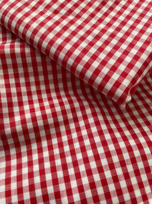 Tricoline 100% Algodón - TT105 Tinto Cuadrille Rojo (50 x 150)