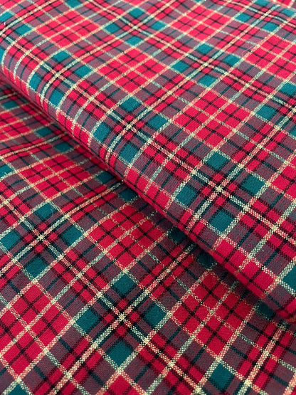 Tricoline 100% Algodón - NV015 Navidad Cuadrille dorado (50 x 150)