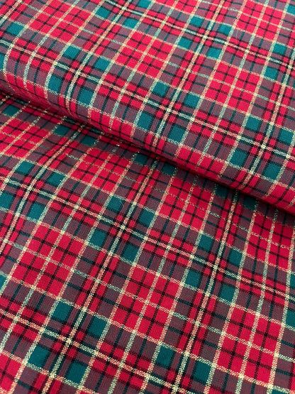 Tricoline 100% Algodón - NV015 Navidad Cuadrille dorado (50 x 150)