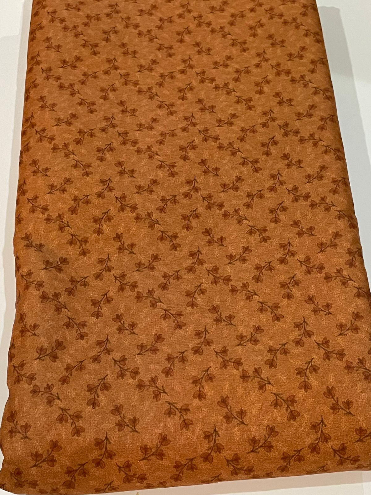 Tricoline 100% Algodón - EX061 Exclusiva OTOÑO terracota Florecitas (50 x 150)