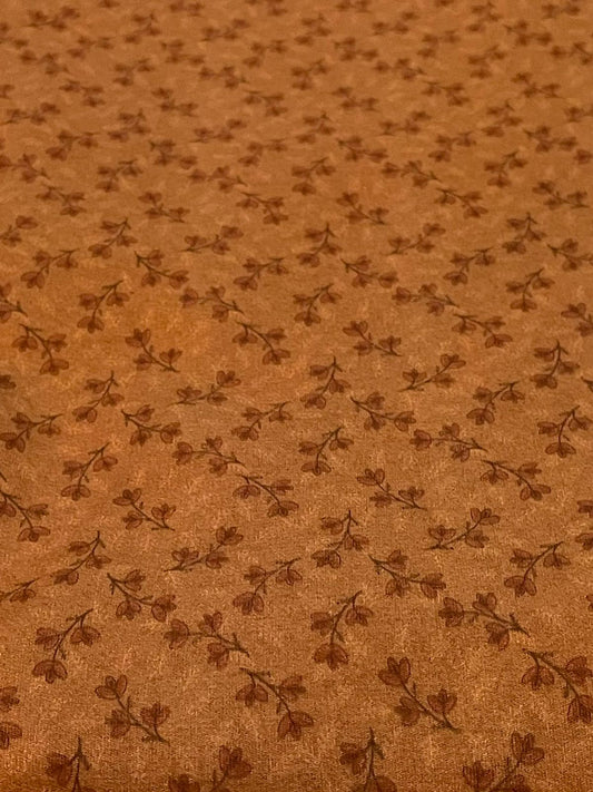 Tricoline 100% Algodón - EX061 Exclusiva OTOÑO terracota Florecitas (50 x 150)