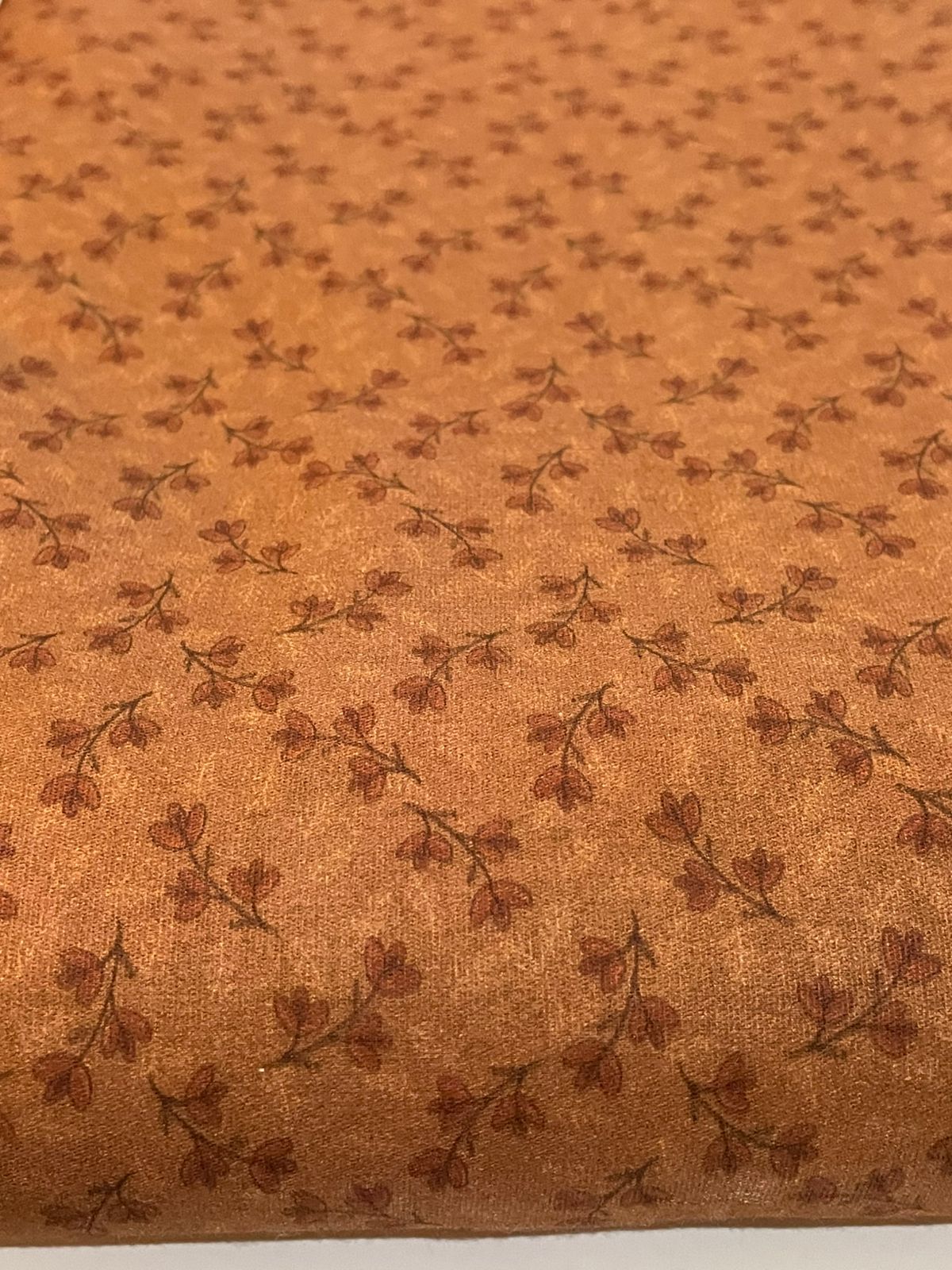 Tricoline 100% Algodón - EX061 Exclusiva OTOÑO terracota Florecitas (50 x 150)