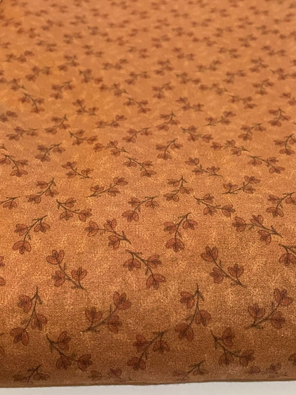 Tricoline 100% Algodón - EX061 Exclusiva OTOÑO terracota Florecitas (50 x 150)