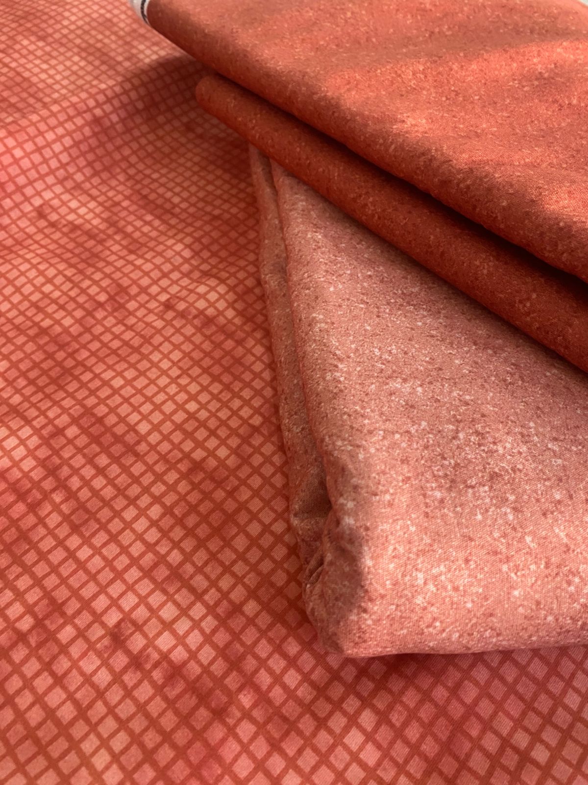 Tricoline 100% Algodón - EX062 Cuadrille Guava (50 x 150)