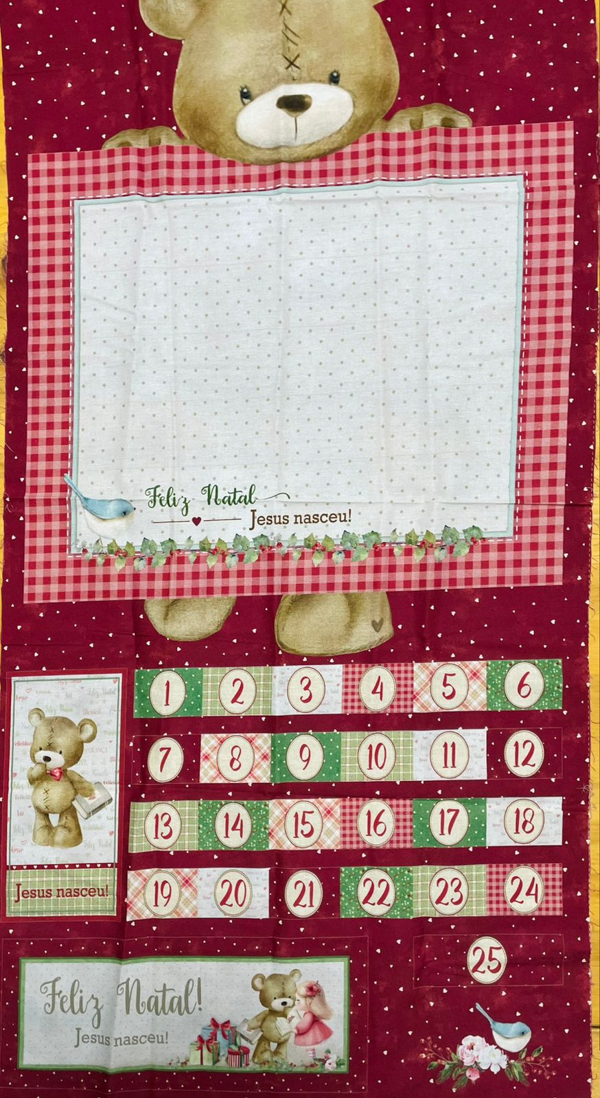 Tricoline 100% Algodón - NV012 Navideño Calendario Advento (50 x 100)